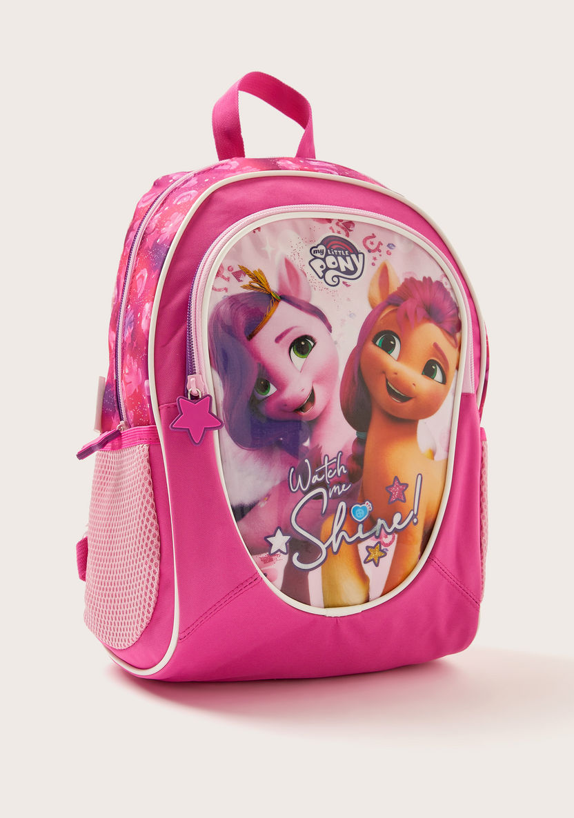 My Little Pony Printed Backpack with Adjustable Shoulder Straps - 14 inches-Backpacks-image-1