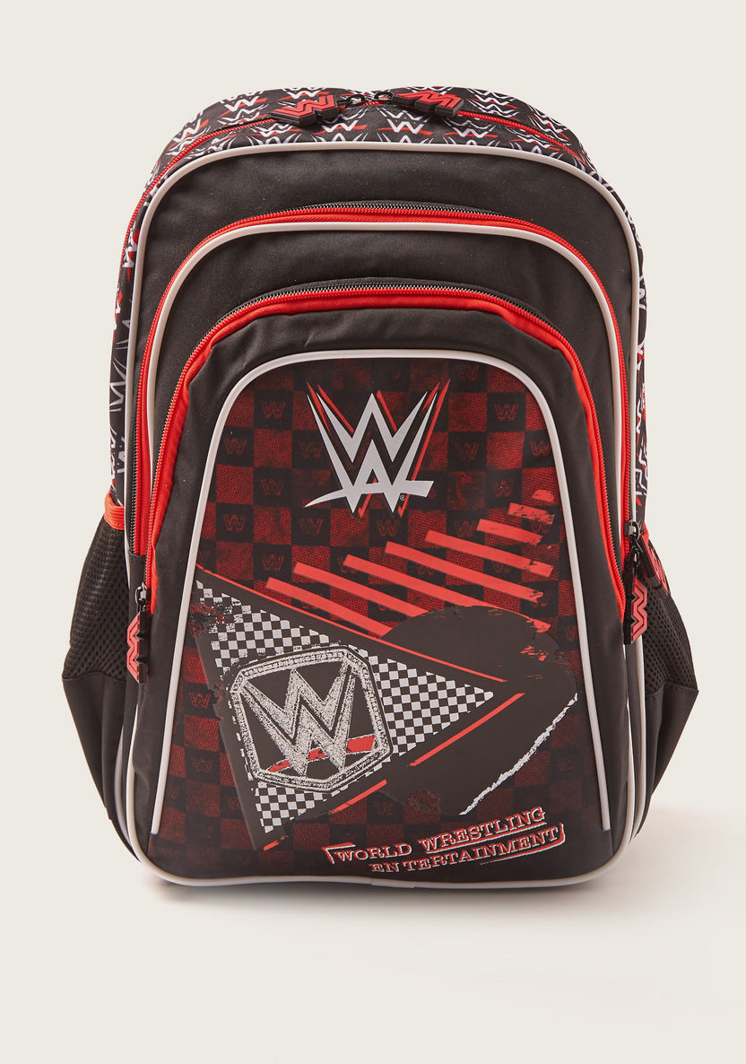 WWE Printed Backpack with Adjustable Shoulder Straps - 16 inches-Backpacks-image-0