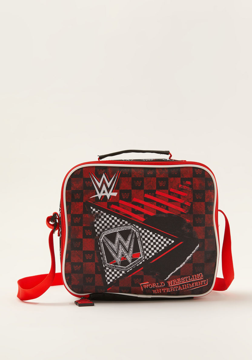 WWE Printed Lunch Bag with Adjustable Strap and Zip Closure-Lunch Bags-image-0