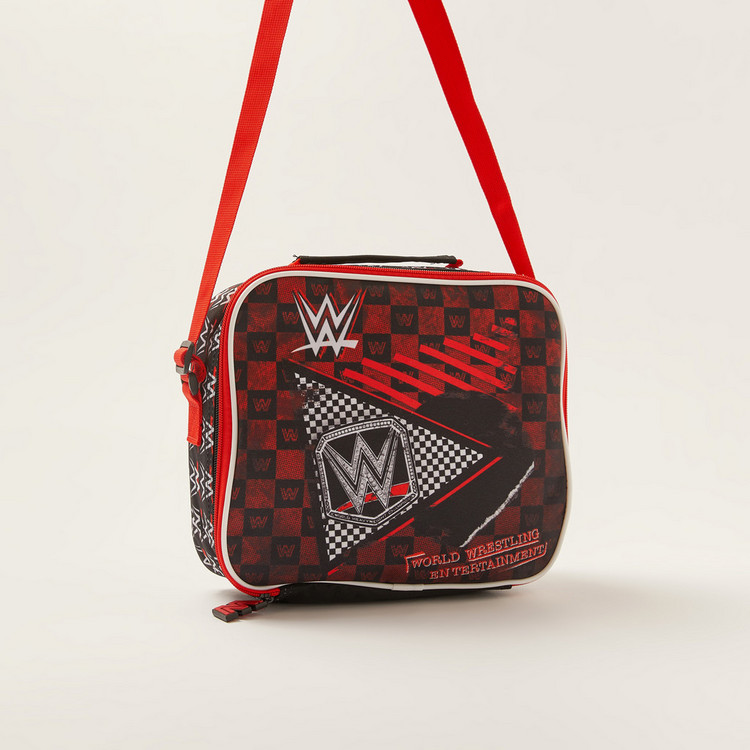 WWE Printed Lunch Bag with Adjustable Strap and Zip Closure