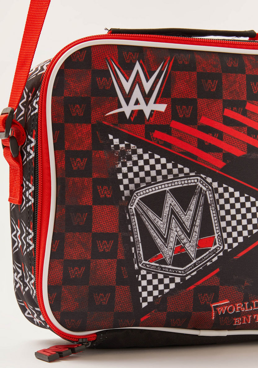 WWE Printed Lunch Bag with Adjustable Strap and Zip Closure-Lunch Bags-image-2
