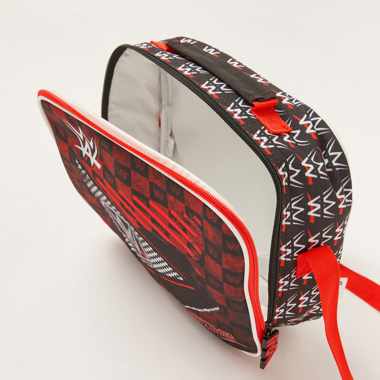 WWE Printed Lunch Bag with Adjustable Strap and Zip Closure
