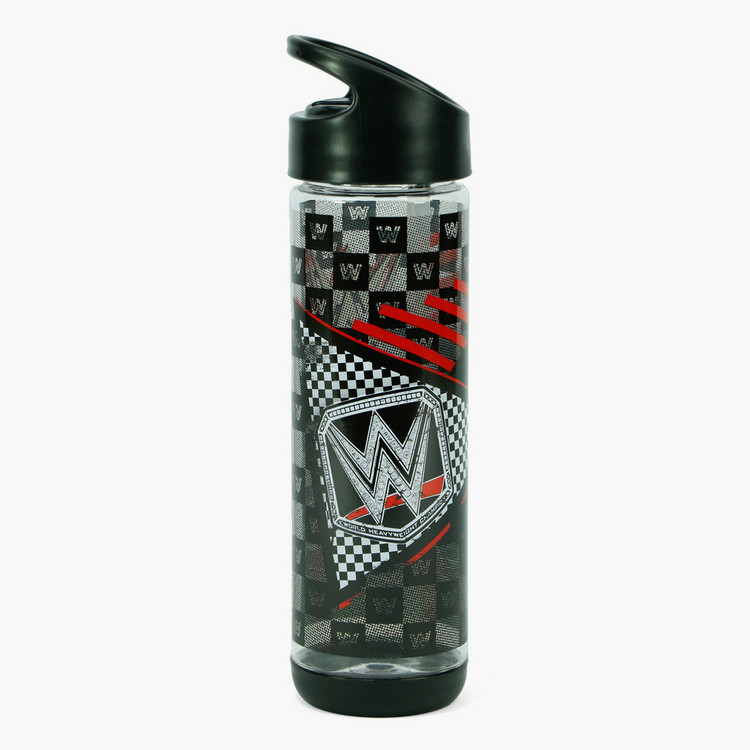 WWE Printed Water Bottle with Straw - 500 ml