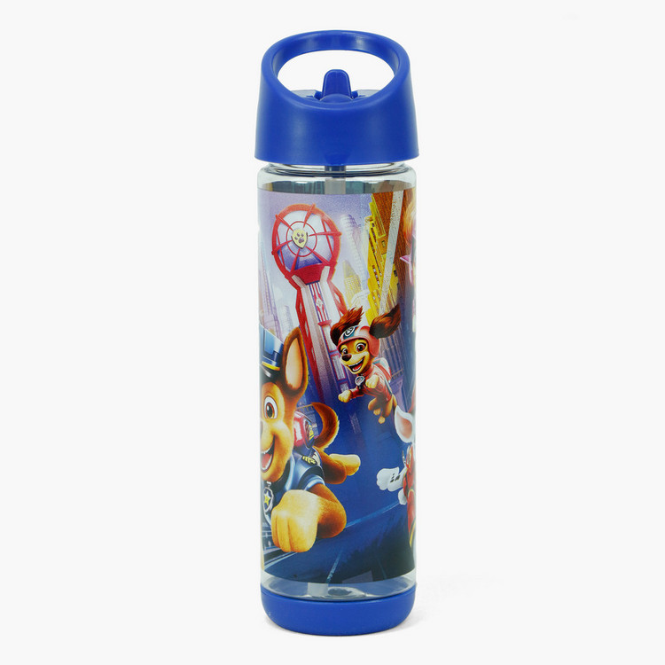 Paw Patrol Printed Water Bottle with Straw - 500 ml