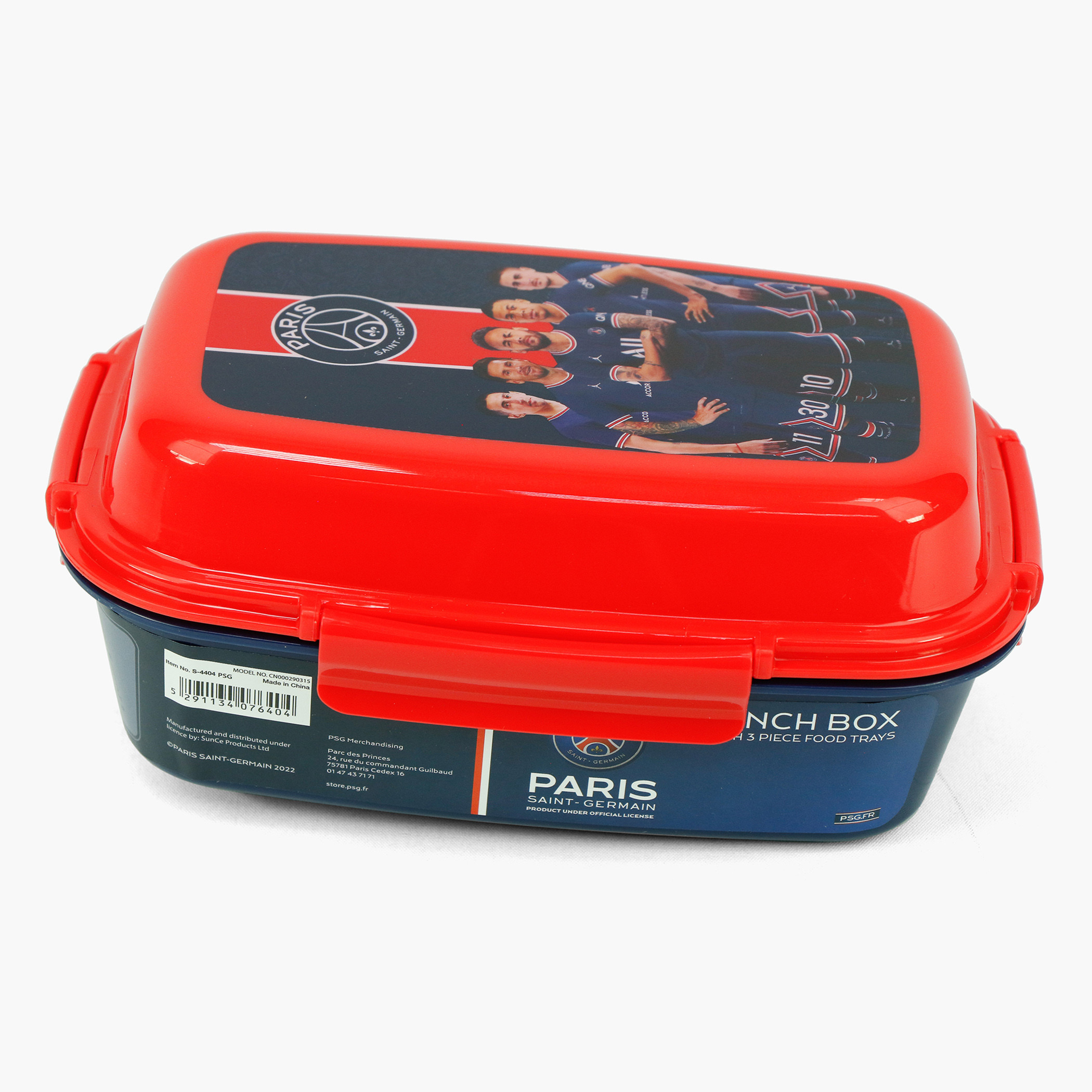 Paris Saint Germain Print Lunch Box with Clip Closure-school-lunchessentials-lunchboxes-image-1