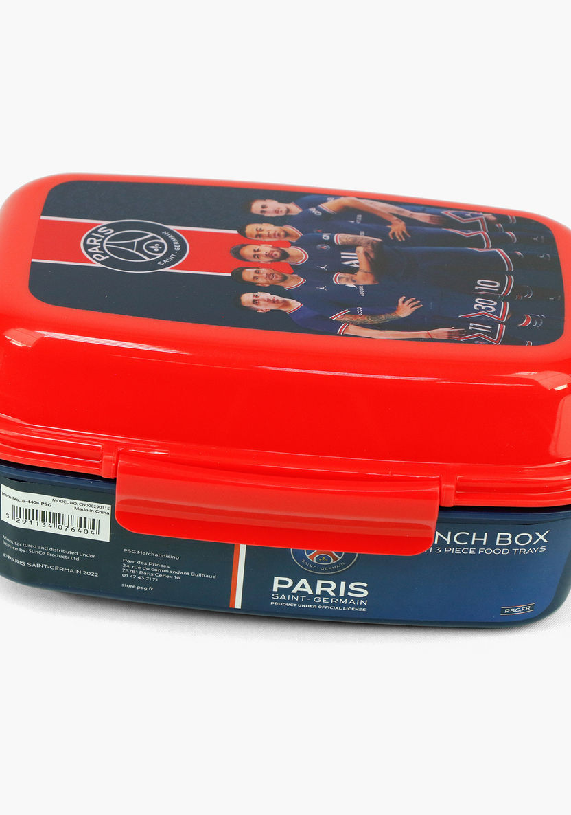 Paris Saint Germain Print Lunch Box with Clip Closure-Lunch Boxes-image-0