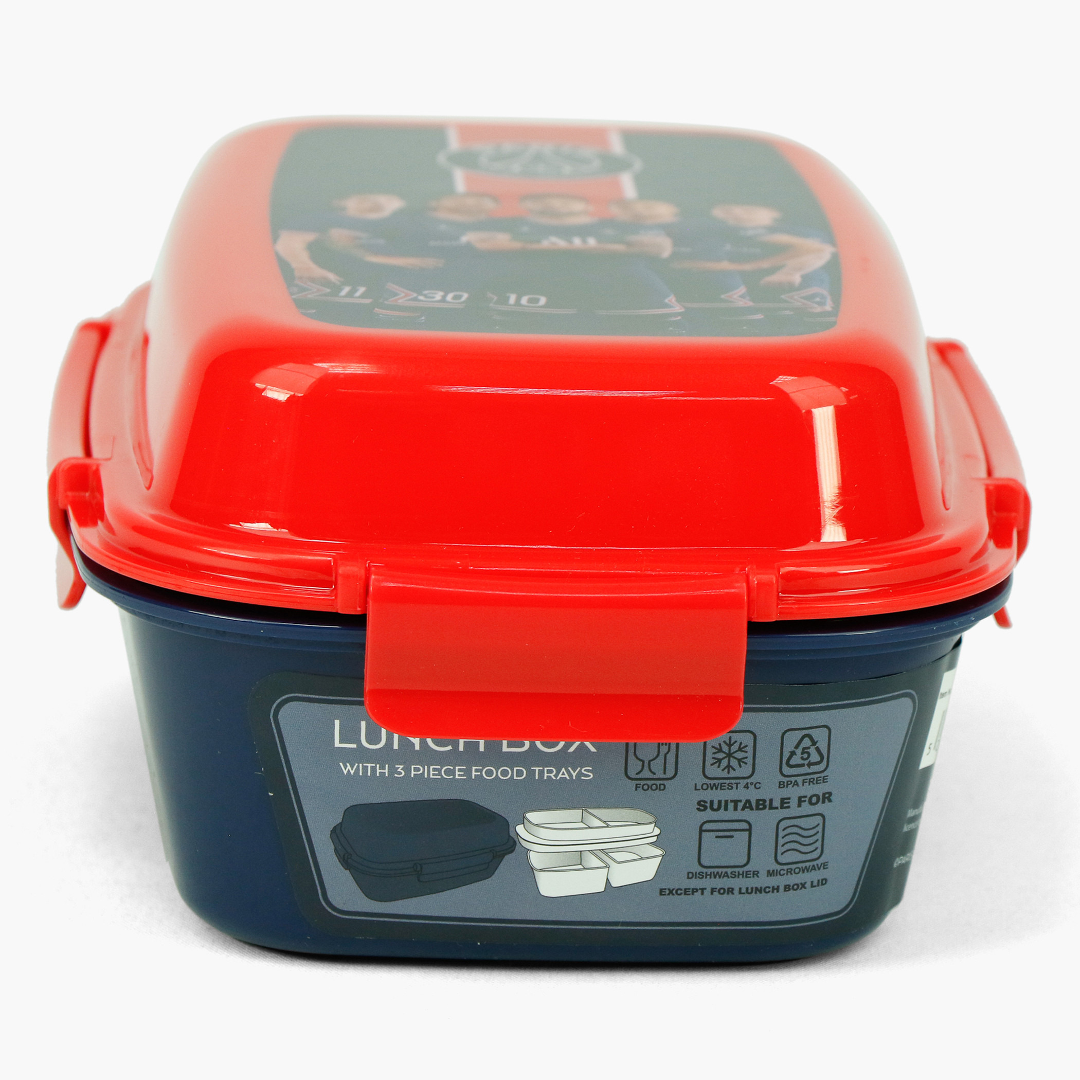 Paris Saint Germain Print Lunch Box with Clip Closure-school-lunchessentials-lunchboxes-image-4