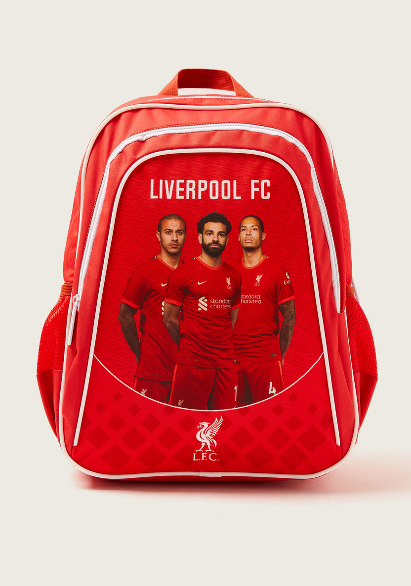 Liverpool FC Print Backpack with Adjustable Straps and Zip Closure-Backpacks-image-0