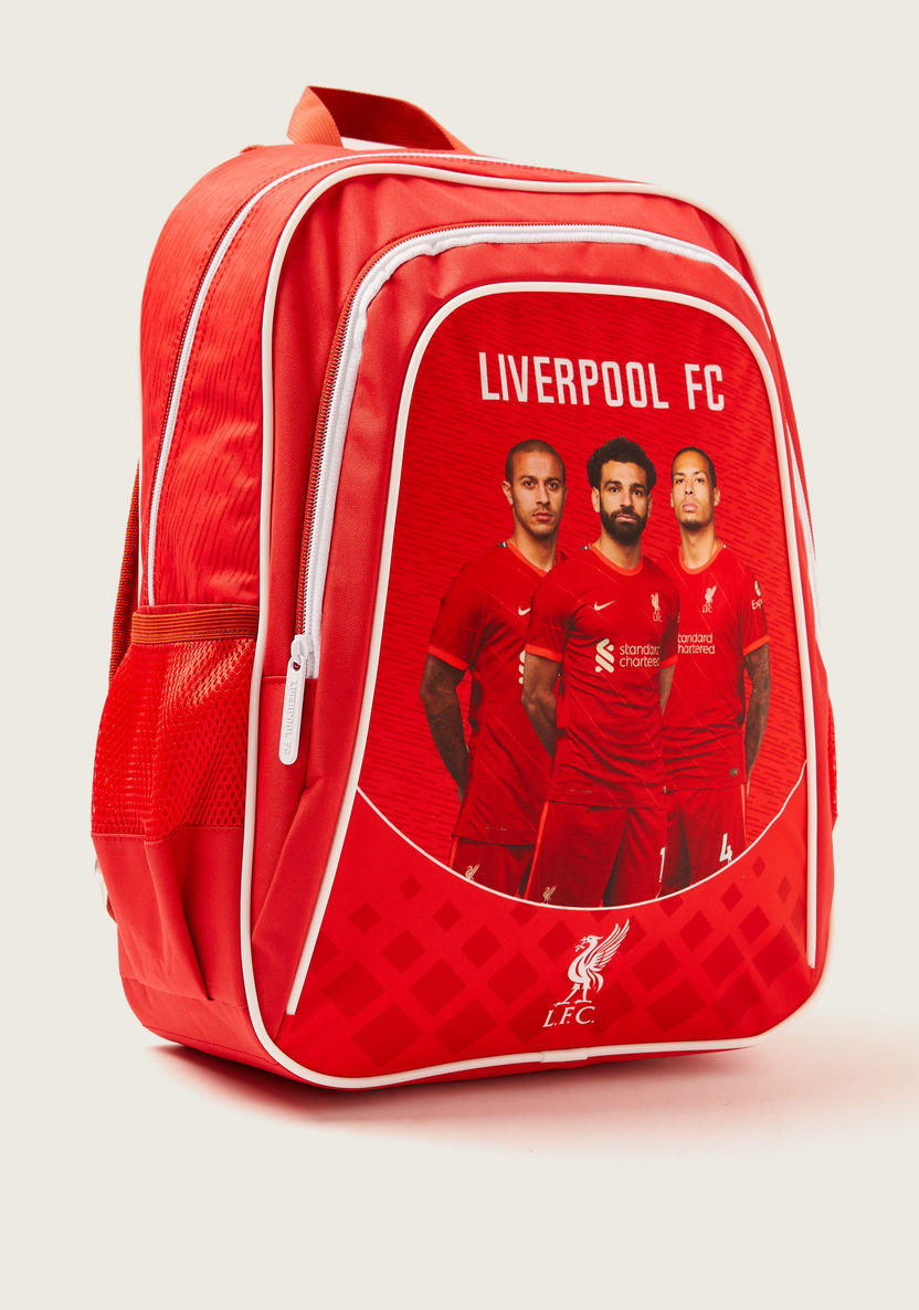 Liverpool FC Print Backpack with Adjustable Straps and Zip Closure-Backpacks-image-1