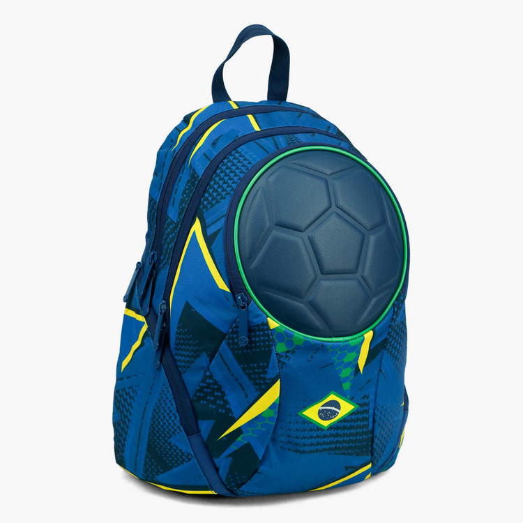 SunCe Football Theme Backpack with Zip Closure - 18 inches