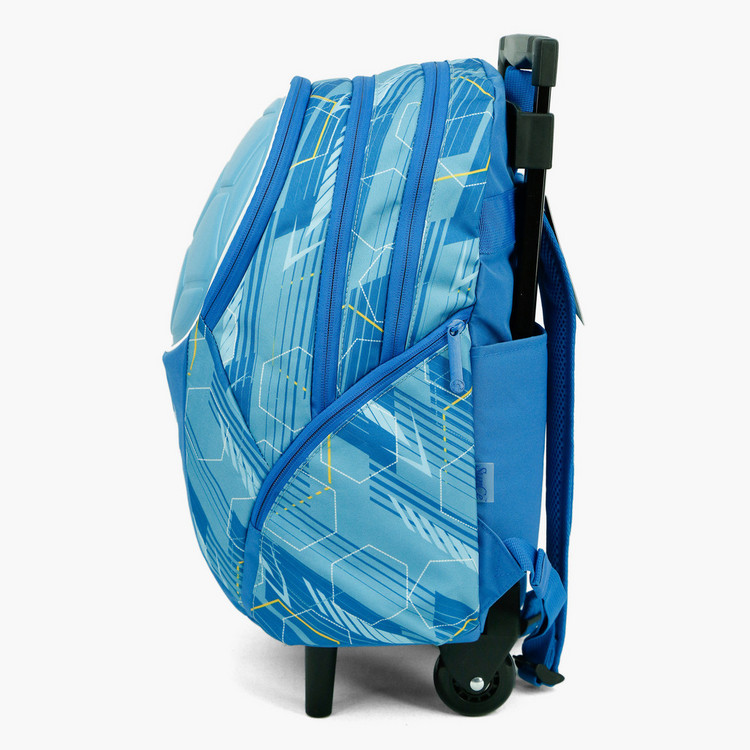 SunCe FIFA Argentina Print Trolley Backpack with Retractable Handle and Speakers - 18 inches