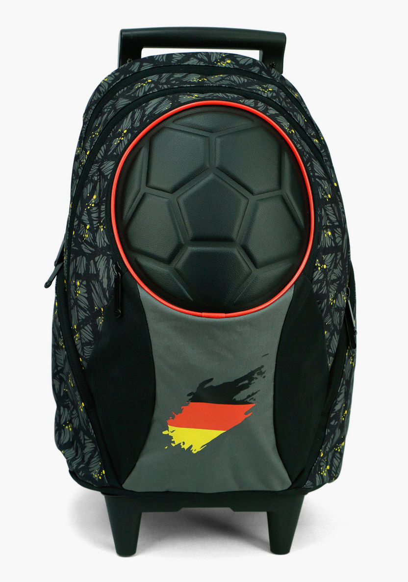 SunCe FIFA Germany Print Trolley Backpack with Retractable Handle and Speakers - 18 inches-Trolleys-image-0