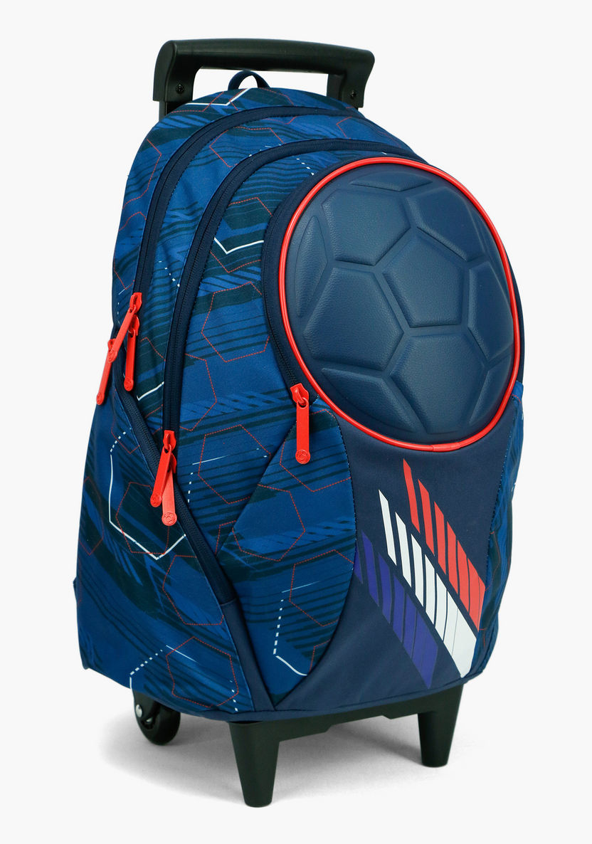 SunCe Printed Trolley Backpack with Laptop Pocket and Speaker - 18 inches-Trolleys-image-1