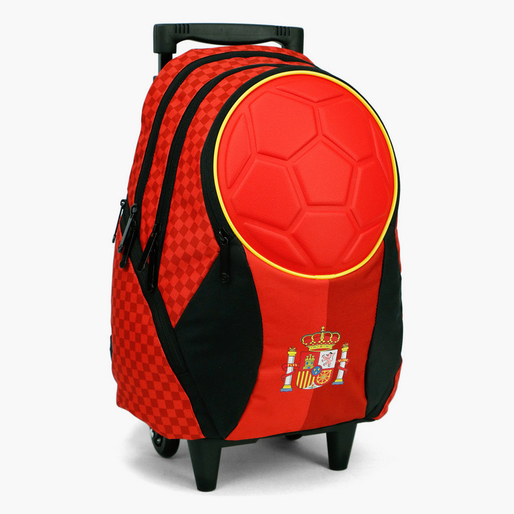 SunCe FIFA Embossed Trolley Backpack with Speaker - 16 inches