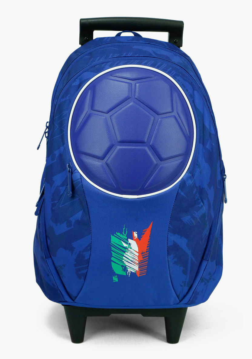 SunCe FIFA Italy Print Trolley Backpack with Speakers - 18 inches-Trolleys-image-0