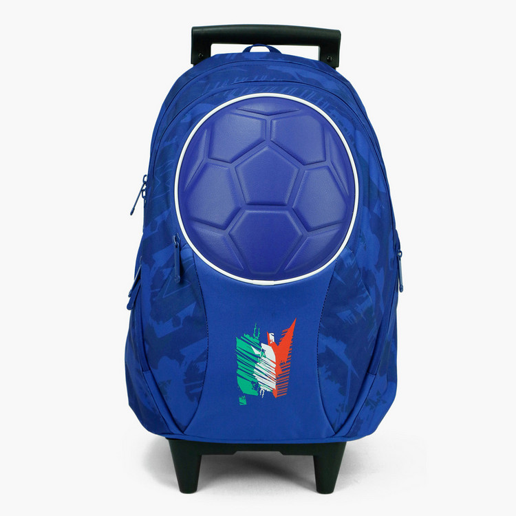 SunCe FIFA Italy Print Trolley Backpack with Speakers - 18 inches