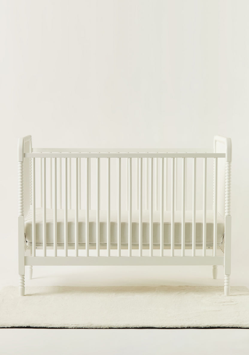 Juniors Grace Wooden Crib with Three Adjustable Heights - White (Upto 3 years)-Baby Cribs-image-2