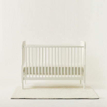 Juniors Grace Wooden Crib with Three Adjustable Heights - White (Upto 3 years)