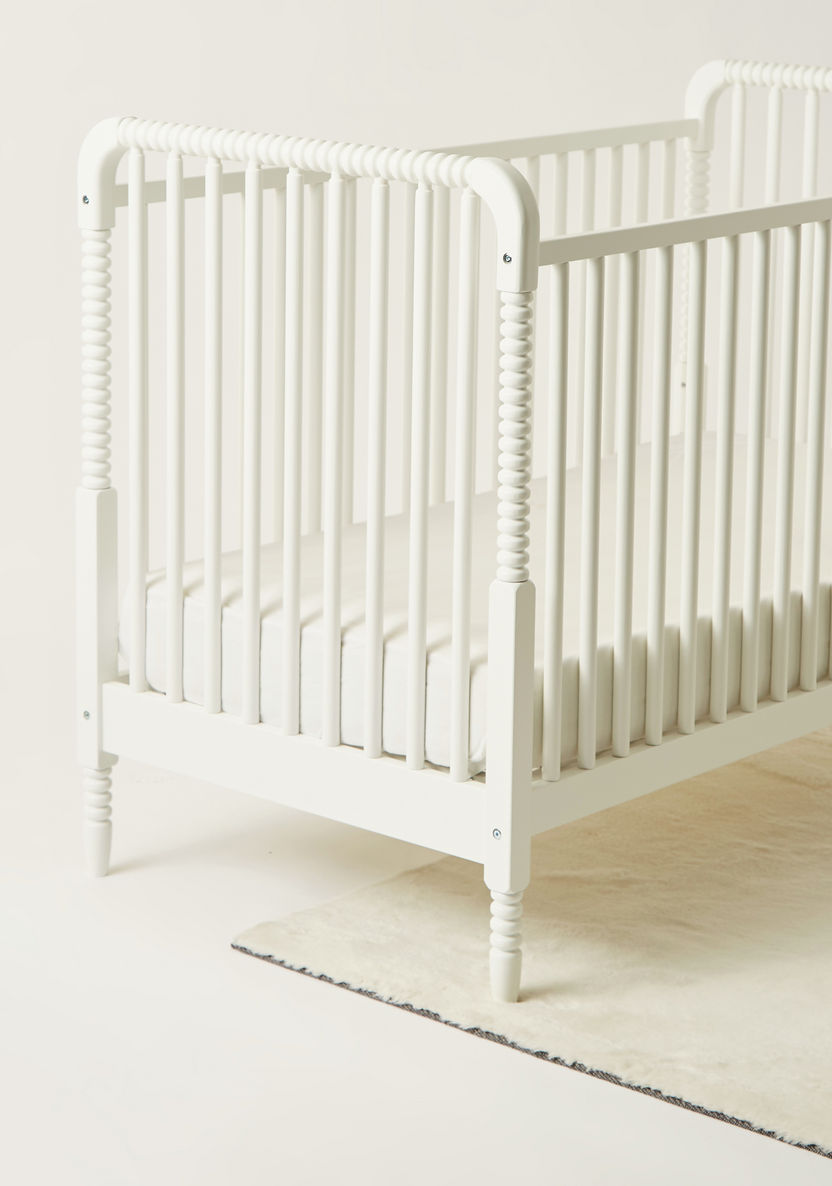 Juniors Grace Wooden Crib with Three Adjustable Heights - White (Upto 3 years)-Baby Cribs-image-4