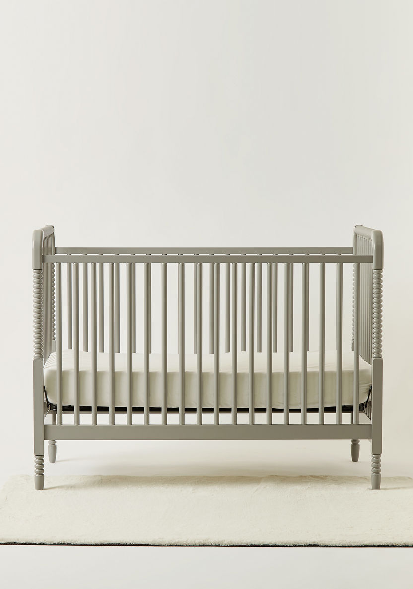 Juniors Grace Wooden Crib with Three Adjustable Heights - Grey (Upto 3 years)-Baby Cribs-image-2