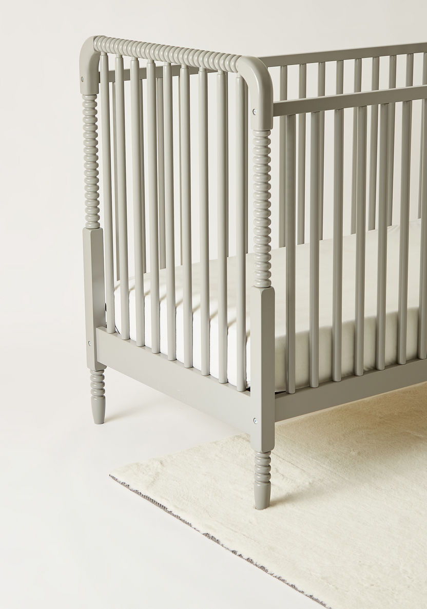 Juniors Grace Wooden Crib with Three Adjustable Heights - Grey (Upto 3 years)-Baby Cribs-image-4