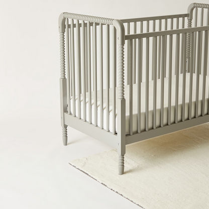 Juniors Grace Wooden Crib with Three Adjustable Heights - Grey (Upto 3 years)