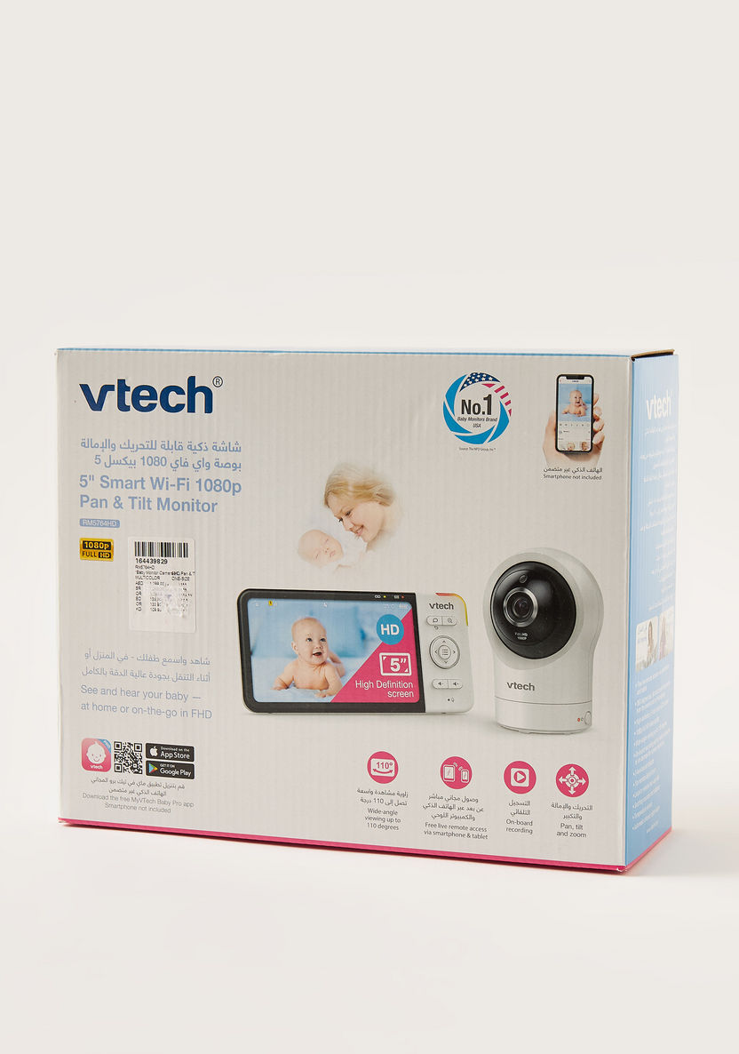 V-Tech Smart Wi-Fi Pan and Tilt Baby Monitor - 5 inch-Baby Monitors-image-5