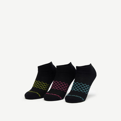 Skechers Printed Ankle Length Socks - Set of 3-Women%27s Socks-image-0