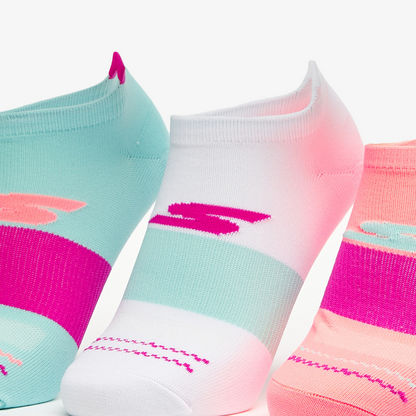 Skechers Printed Ankle Length Socks - Set of 3-Women%27s Socks-image-1