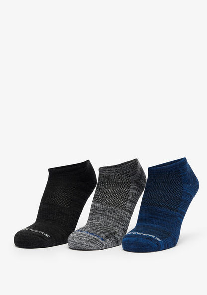 Skechers Textured Ankle Length Socks - Set of 3-Men%27s Socks-image-0