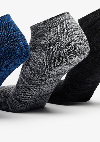 Skechers Textured Ankle Length Socks - Set of 3-Men%27s Socks-image-1