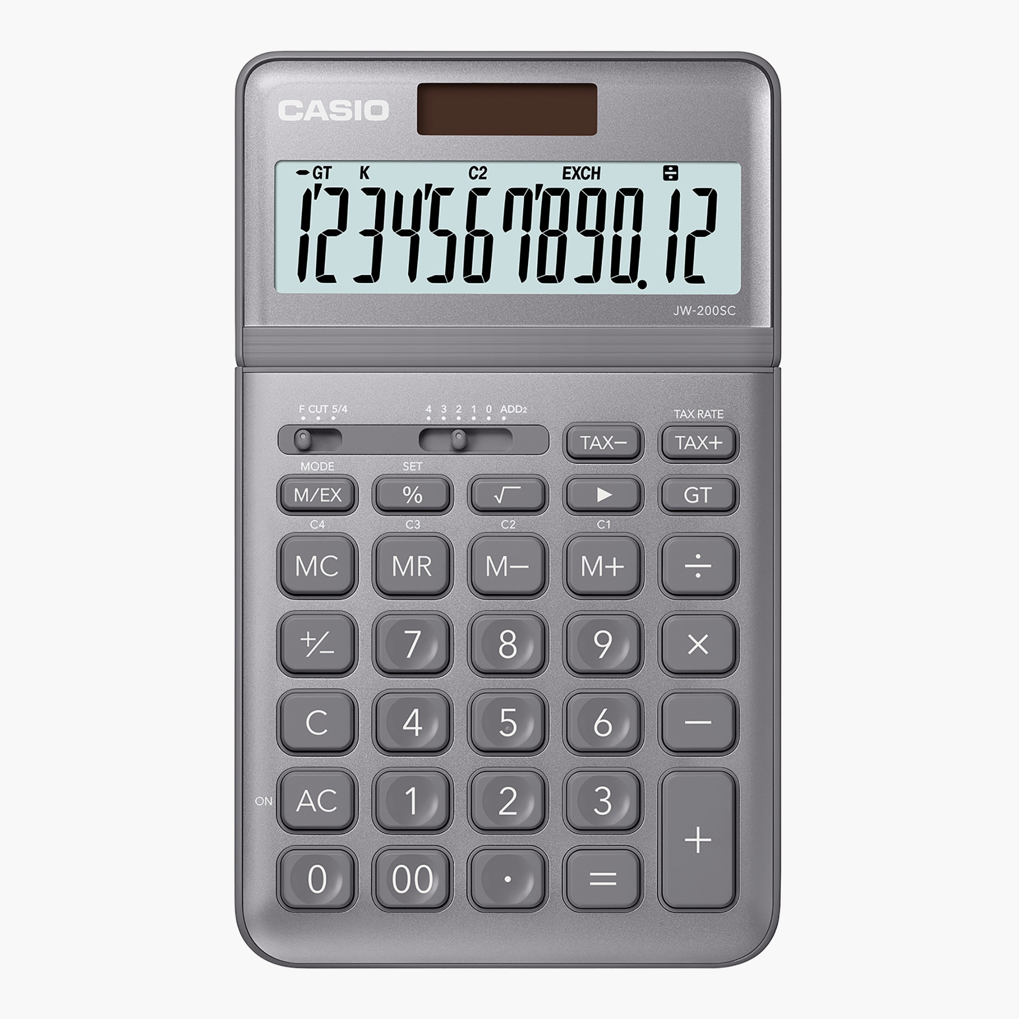 Buy Casio Grey Desktop Calculator with Tilt Display Currency Convert Online for Kids Centrepoint UAE