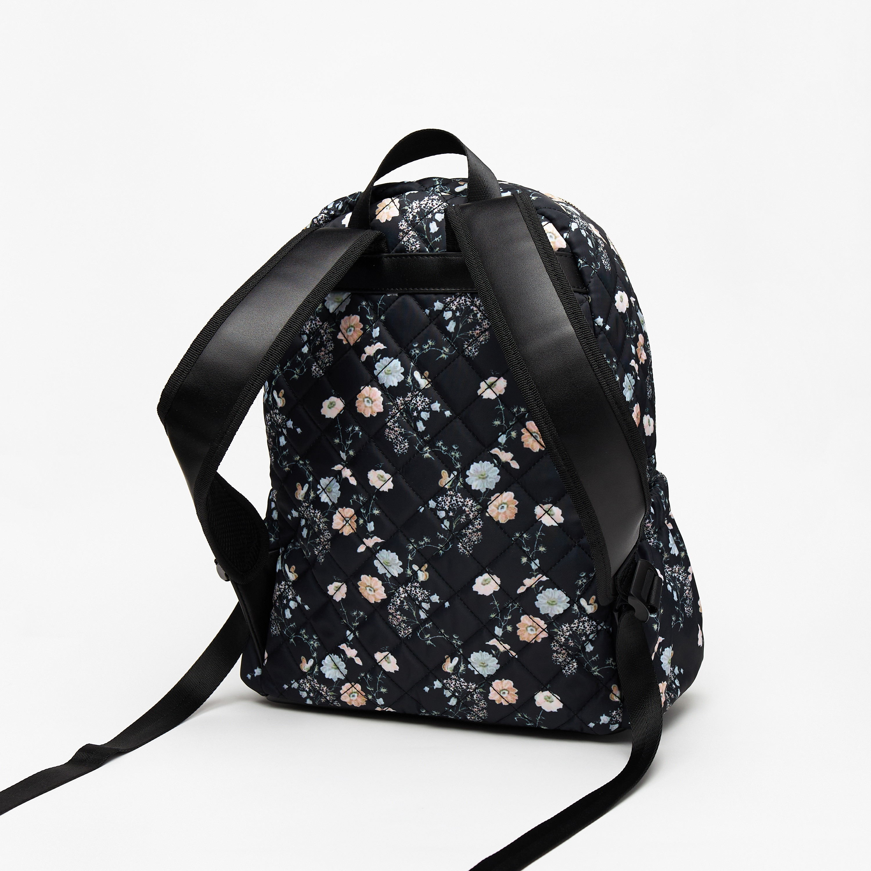 Black floral online backpacks