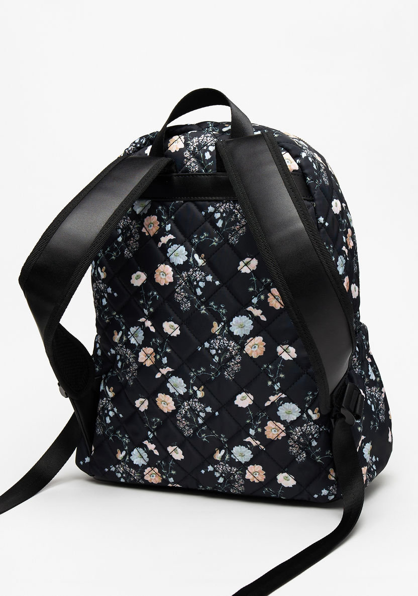 Missy Floral Print Zipper Backpack with Adjustable Shoulder Straps-Women%27s Backpacks-image-1