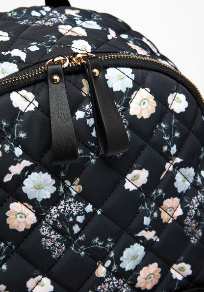 Missy Floral Print Zipper Backpack with Adjustable Shoulder Straps