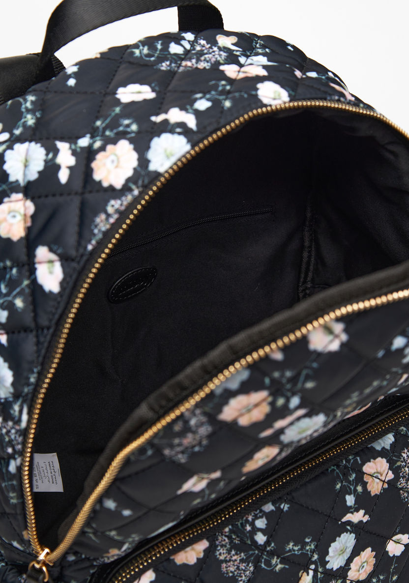 Missy Floral Print Zipper Backpack with Adjustable Shoulder Straps-Women%27s Backpacks-image-4