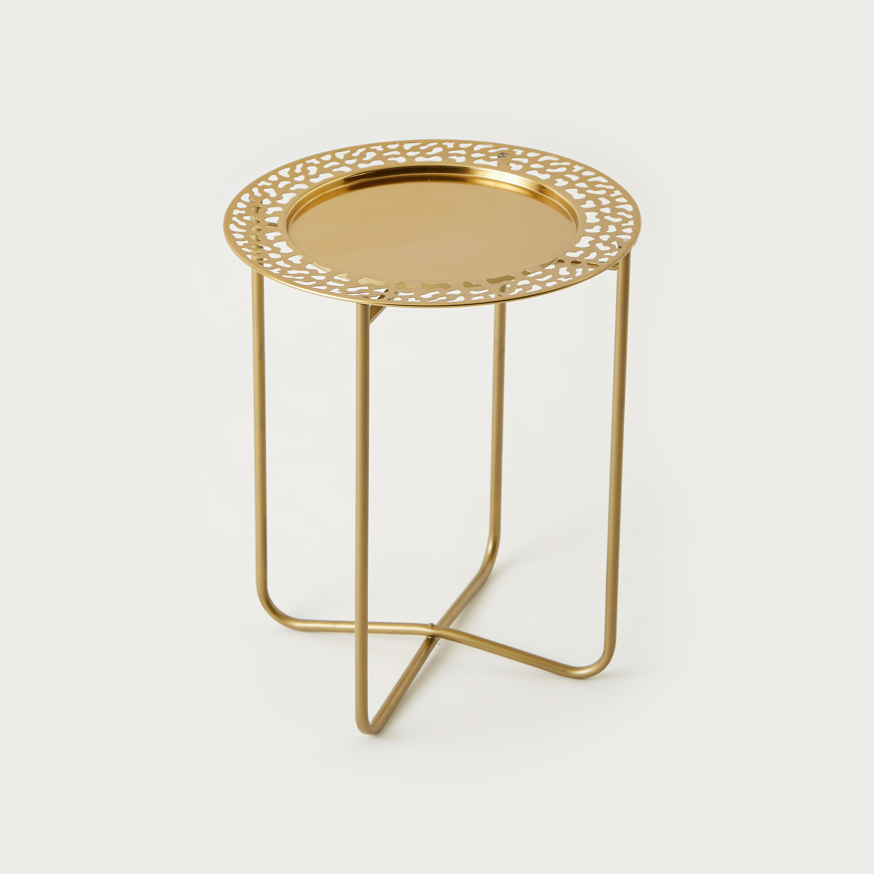 Metallic Accent Table - 41x41x49 cms-furniture-livingroom-sideandendtables-image-1