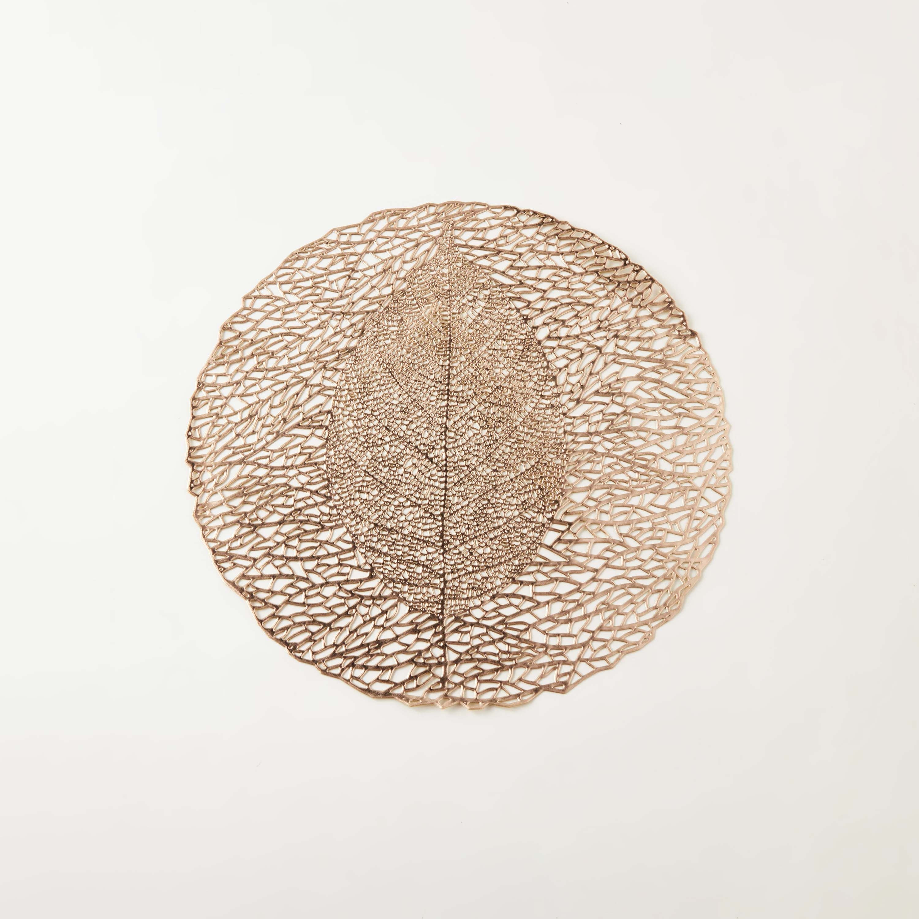 Fig Leaf Circular Cutout Placemat - 38 cms-household-dining-tablelinen-placemats-image-1