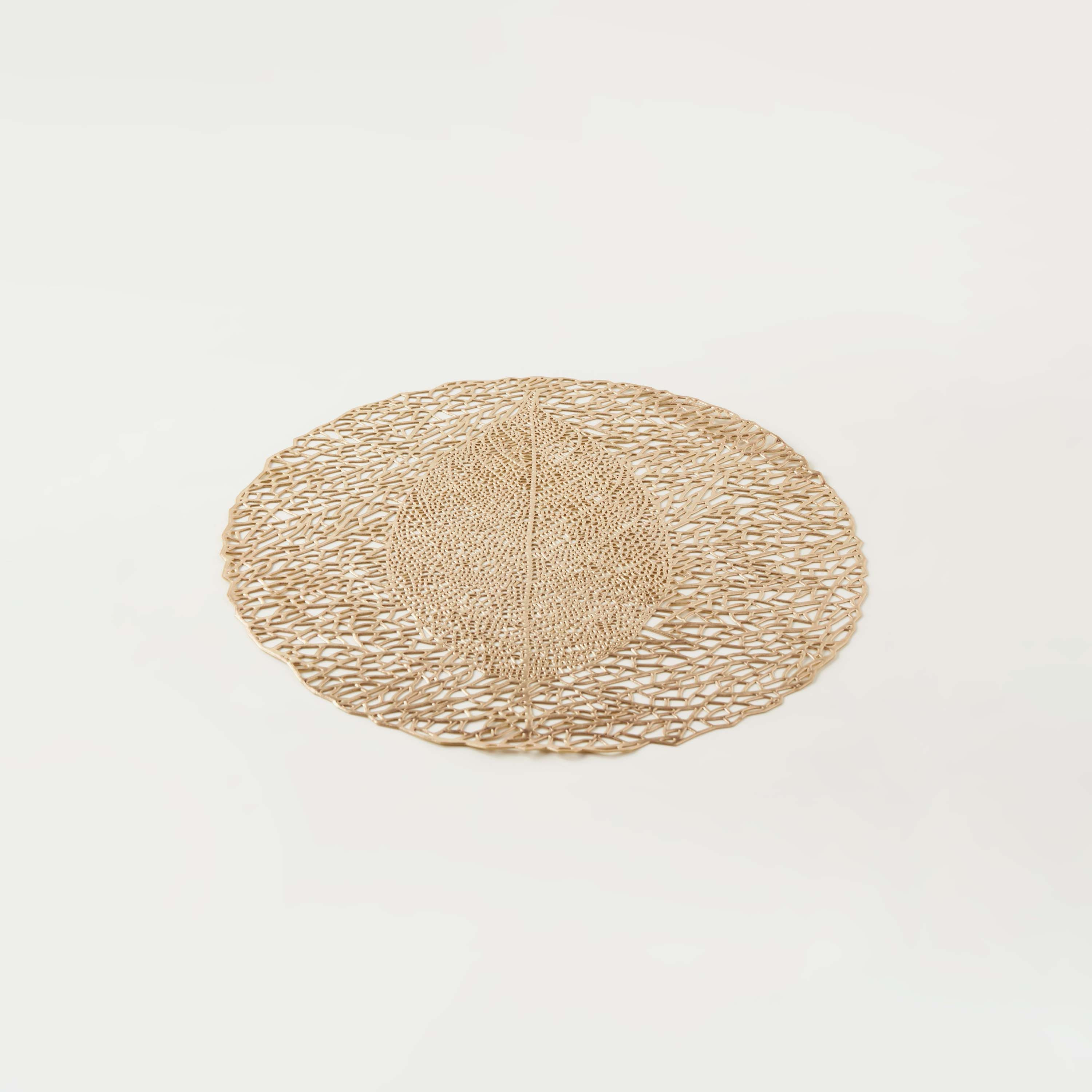 Fig Leaf Circular Cutout Placemat - 38 cms-household-dining-tablelinen-placemats-image-2