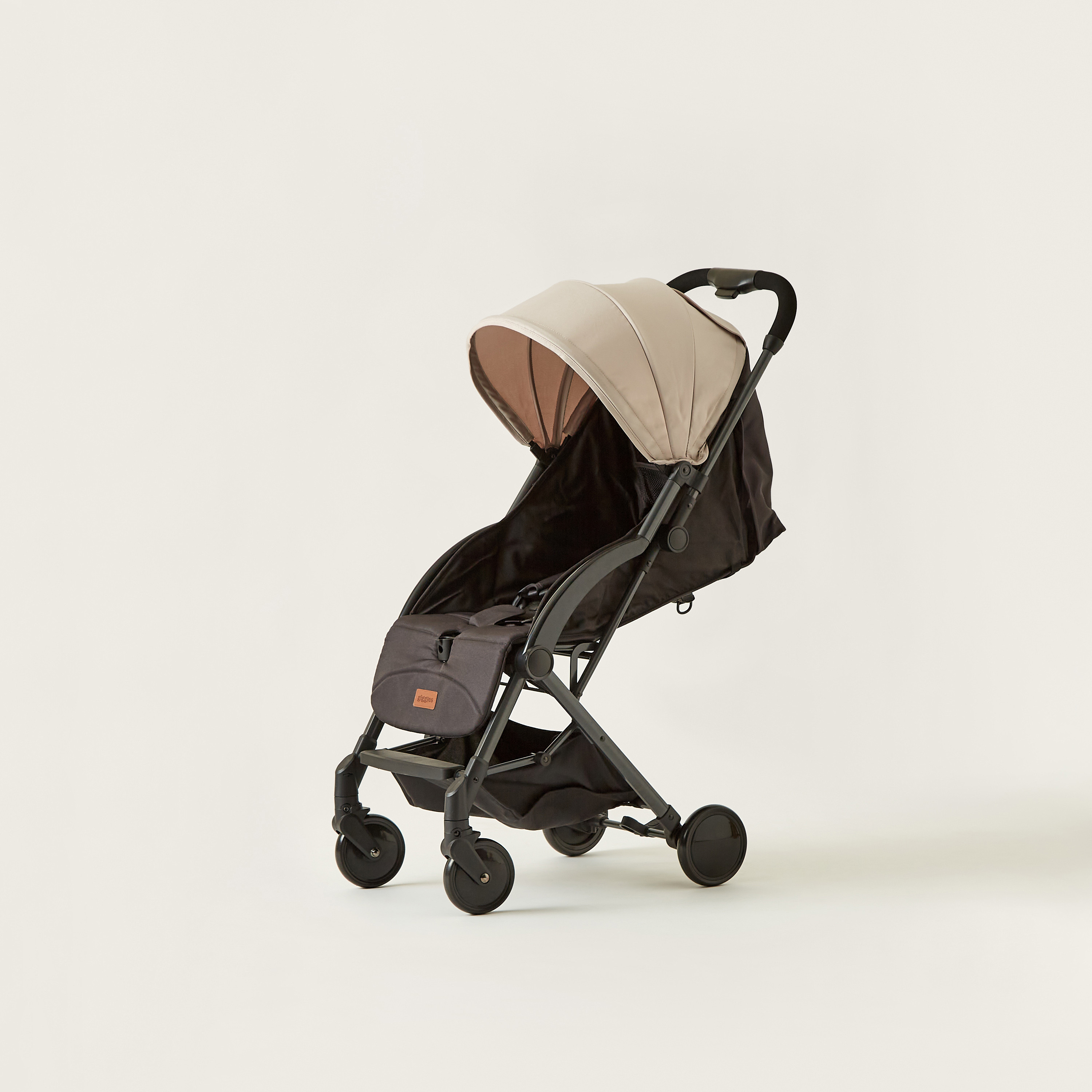 Giggles Porter Beige 3-Fold Baby Stroller with Swivel Wheels and Canopy (Upto 3 years)-baby-gear-strollersandprams-strollers-image-9