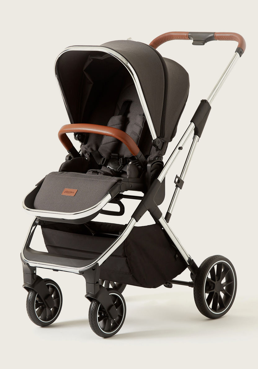 Giggles Archie Dark Grey Chrome Stroller with Reversible Seat (Upto 3 years)-Strollers-image-1