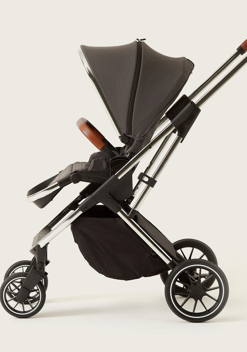 Giggles Archie Dark Grey Chrome Stroller with Reversible Seat (Upto 3 years)-Strollers-image-3