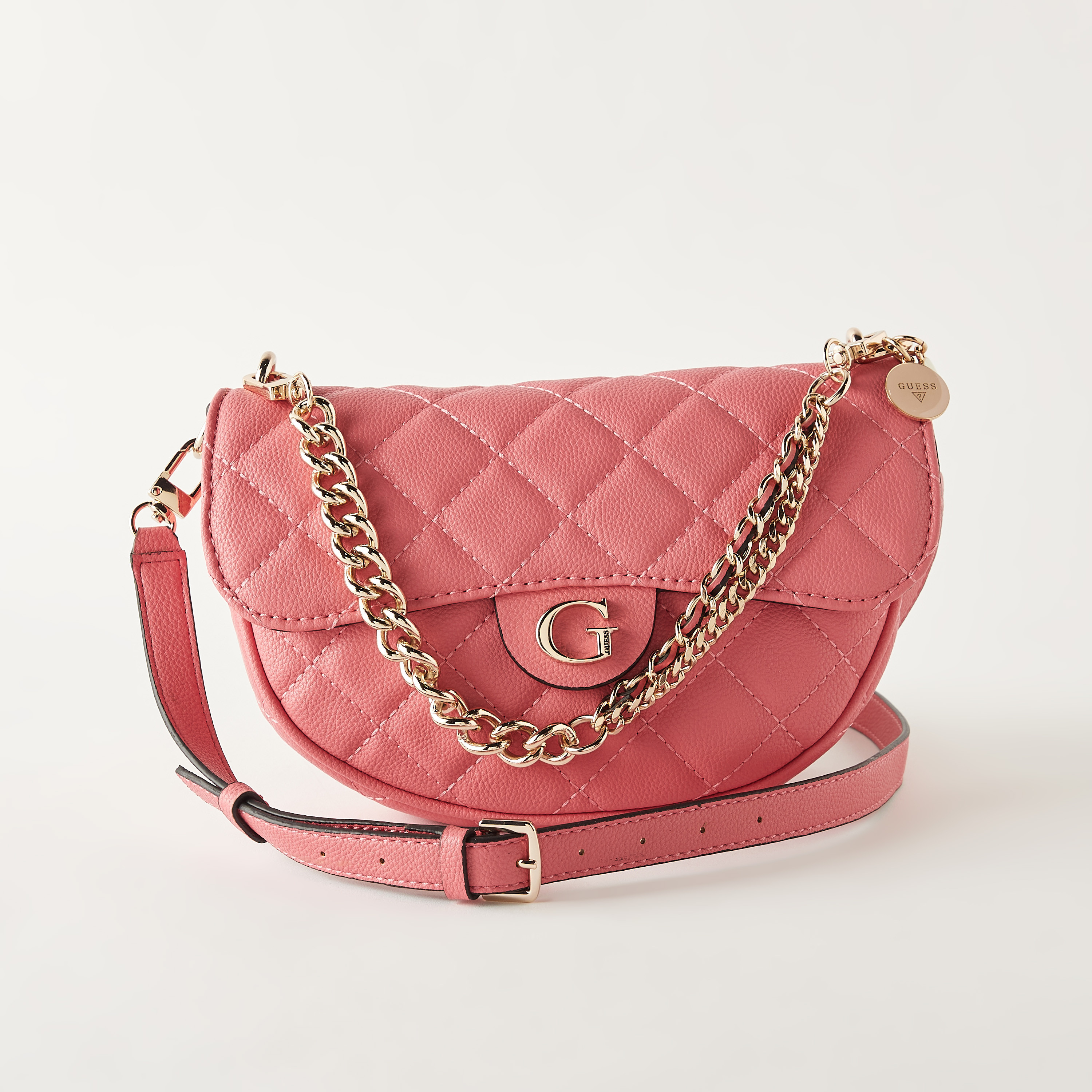 Guess Quilted Crossbody Bag with Detachable Strap and Button Closure-women-bagsandwallets-handbags-image-1