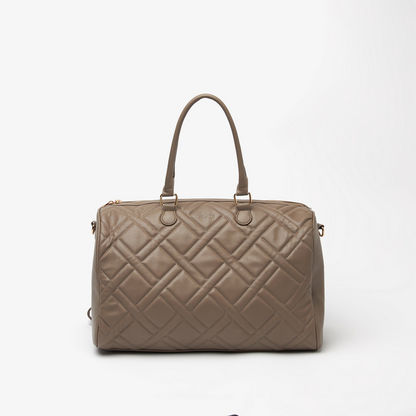Celeste Textured Duffel Bag with Detachable Strap and Handles-Duffle Bags-image-1