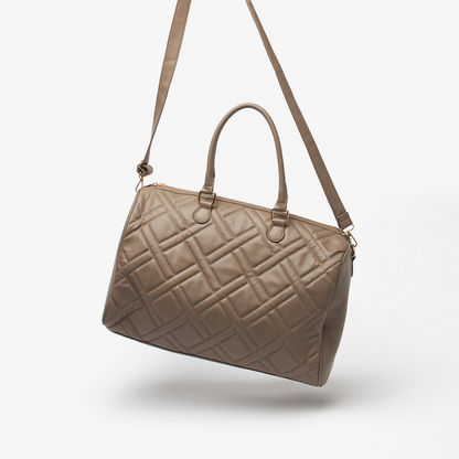 Celeste Textured Duffel Bag with Detachable Strap and Handles