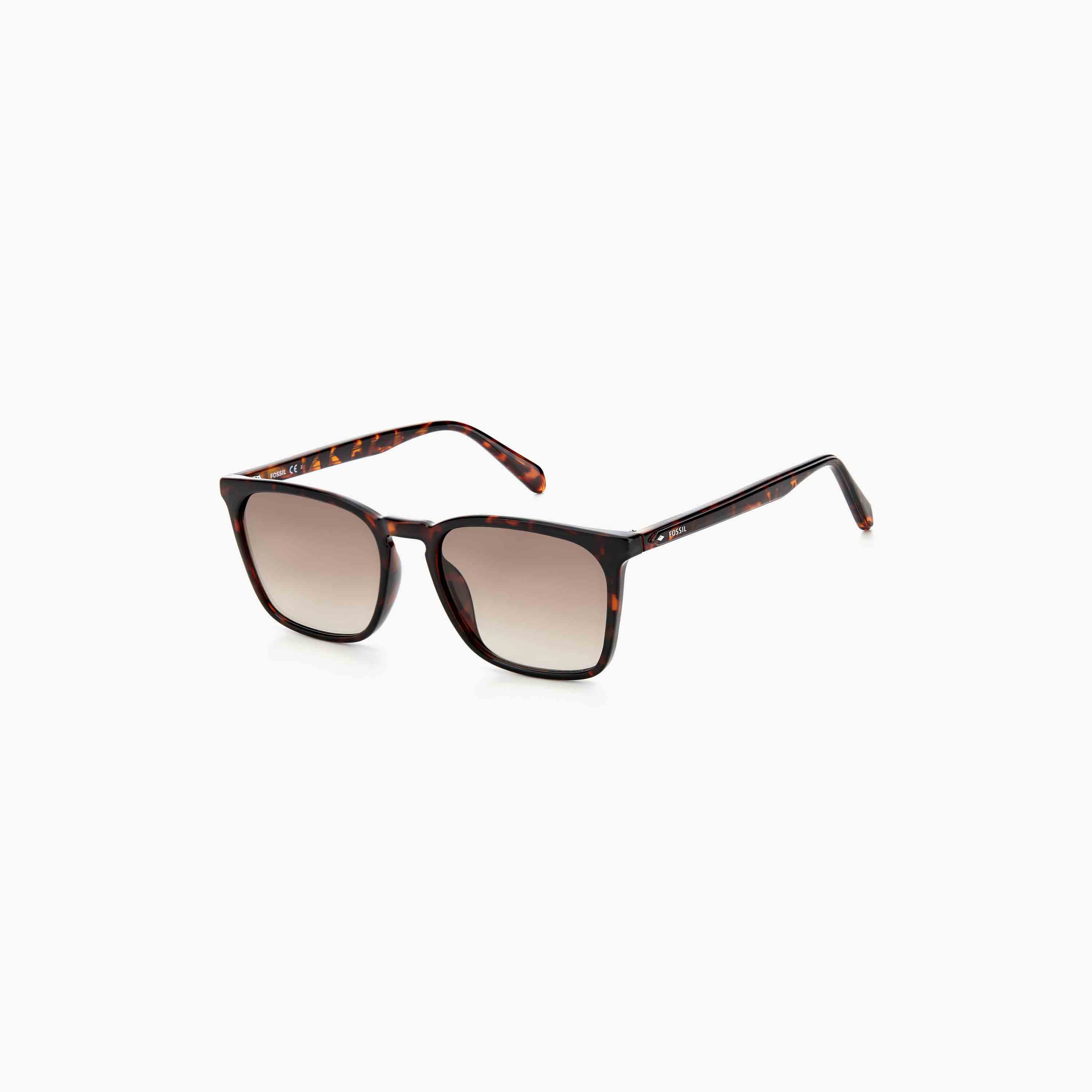 Fossil Men's UV Protected Brown Shaded Lens 55 mm Square Sunglasses | 203766-men-sunglasses-image-1