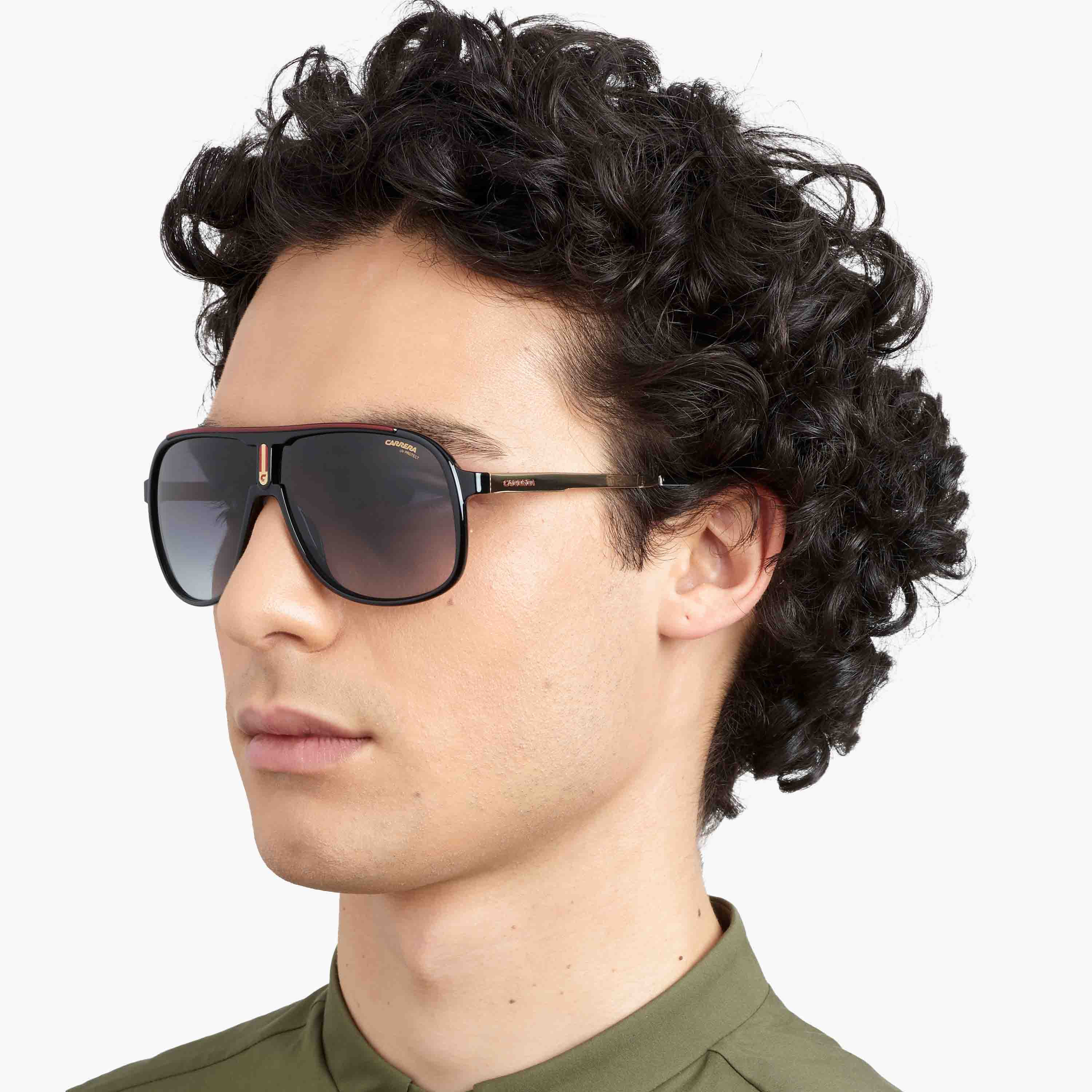 Carrera Men's UV Protected Dark Grey Shaded Lens 62 mm Navigator Sunglasses | 200387-men-sunglasses-image-4