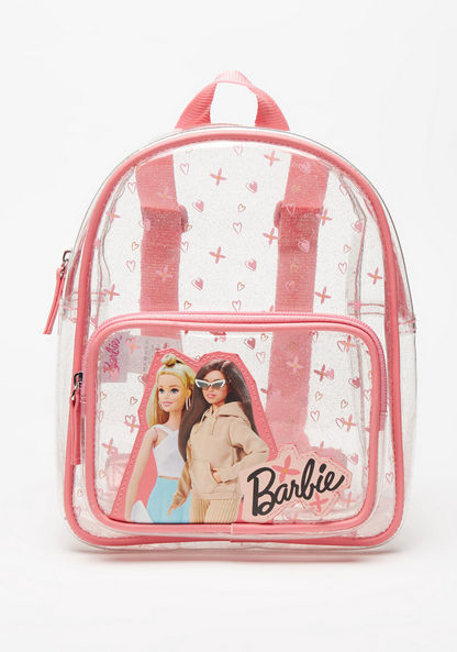 Barbie Print Zipper Backpack with Adjustable Shoulder Straps-Girl%27s Backpacks-image-0