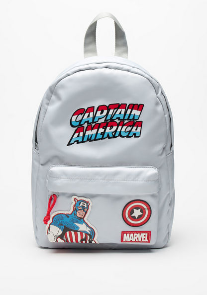 Captain America Print Backpack with Adjustable Shoulder Straps-Boy%27s Backpacks-image-0