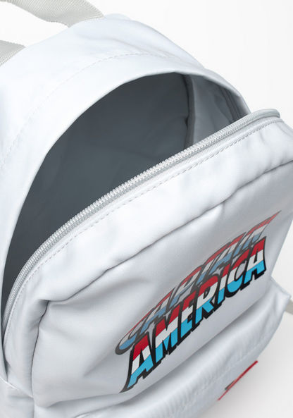 Captain America Print Backpack with Adjustable Shoulder Straps